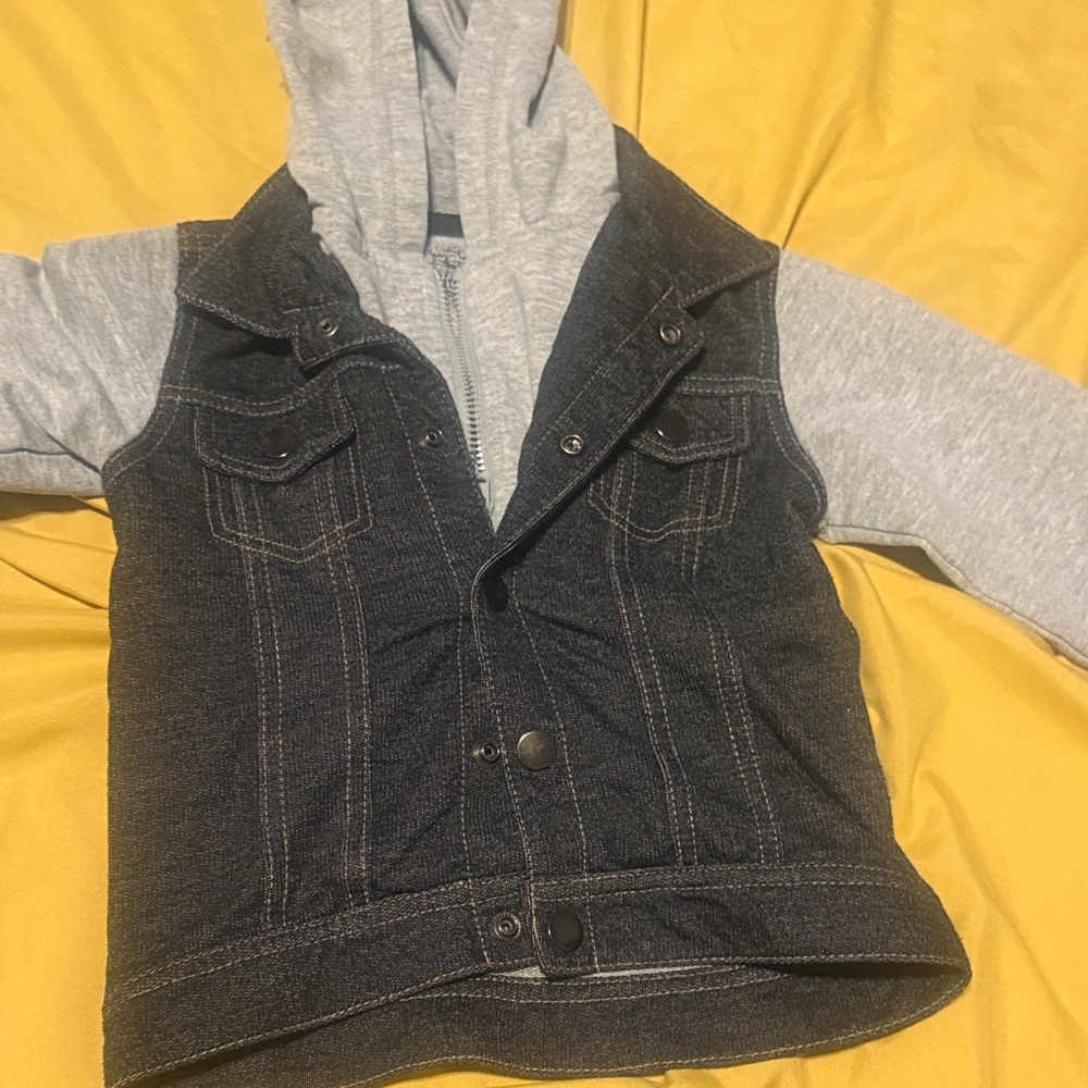 Urban Republic Denim and Gray Hooded Jacket